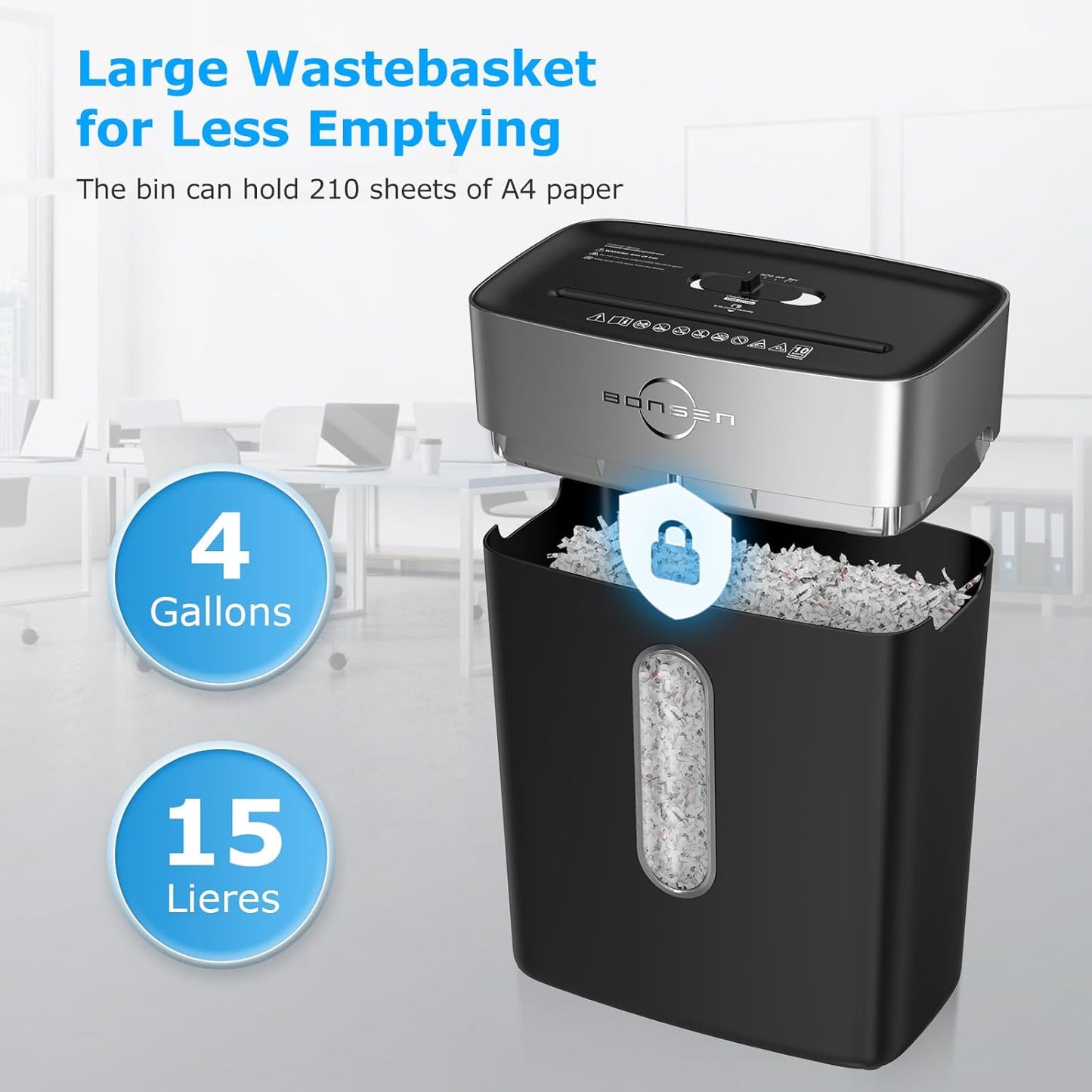 Trituradora de papel para oficina en casa, 4 gal. (USADO).