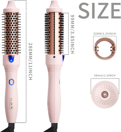 Rizador de pelo, iónico de turmalina, 38mm, rizos sueltos y volumen.