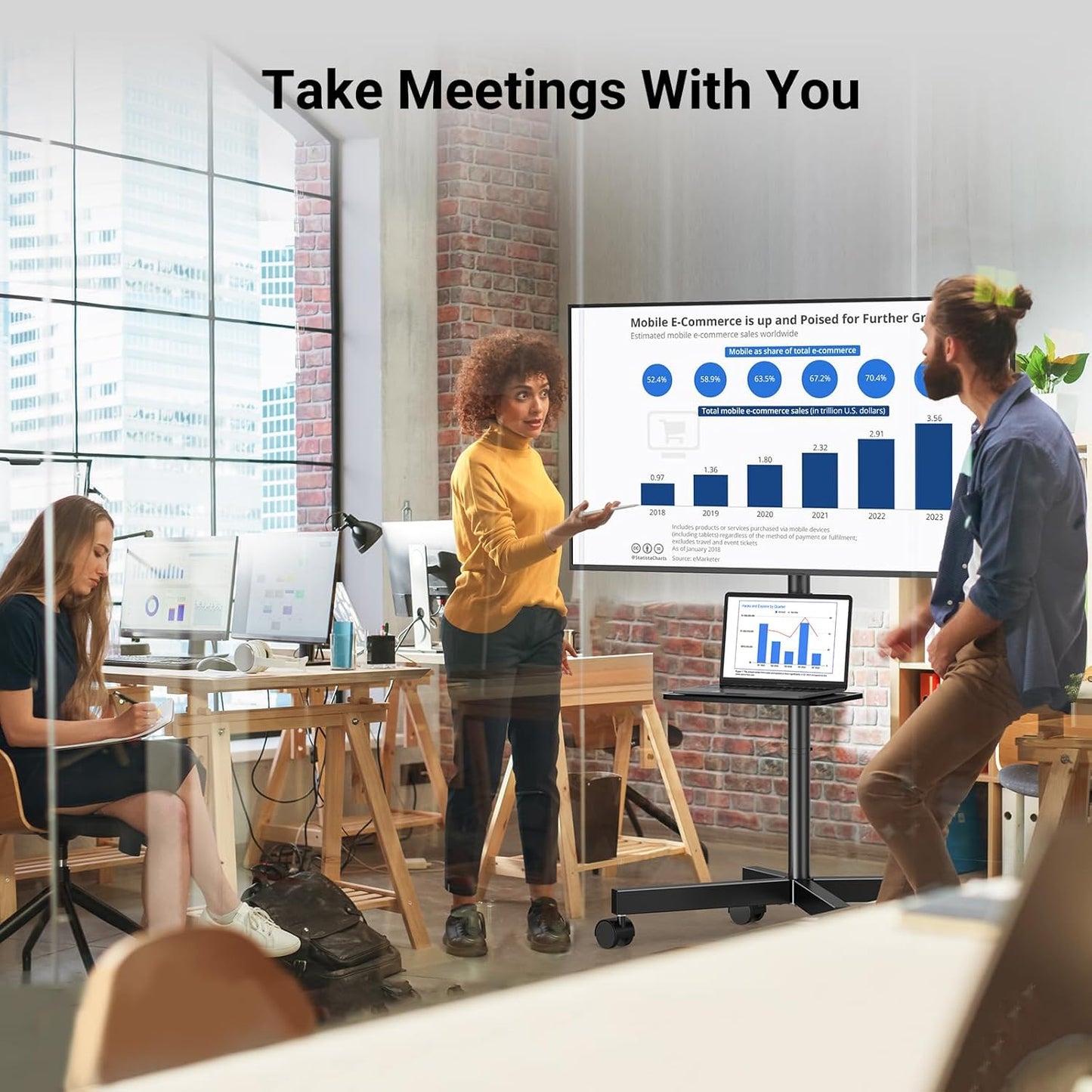 PERLESMITH - Soporte de TV móvil para televisores LCD.