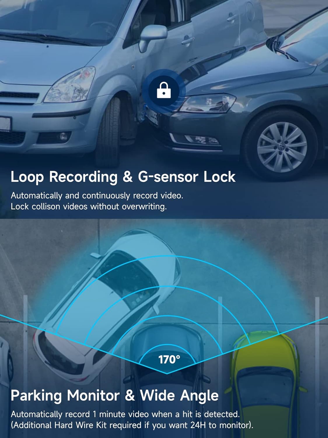 Dash Cam, FHD 1080P, WiFi,Camara para automovil.