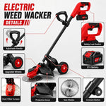 Wacker eléctrico 4 en 1 con ruedas, 20000 RPM inalámbrico (USADO)