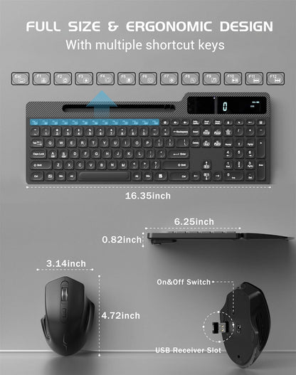Combo De Mouse Inalámbrico Para Teclado Y Teclado Ergonómico Retroiluminado
