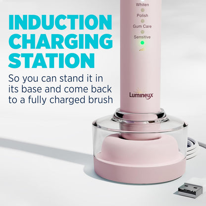 Lumineux Cepillo de dientes eléctrico de bambú sónico para adultos.