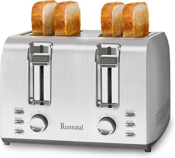 Tostador de acero inoxidable 4 rebanadas extra anchRunnatal