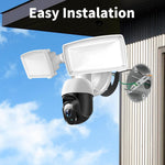 Cámara de seguridad con reflector PTZ de 360°, HD 1080P, Sirena.