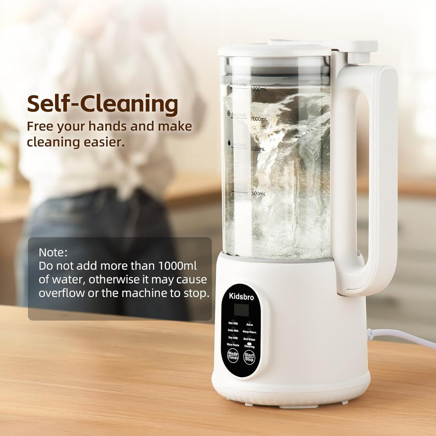 Máquina automática para hacer leche de granos, 8 en 1, 40 onzas.