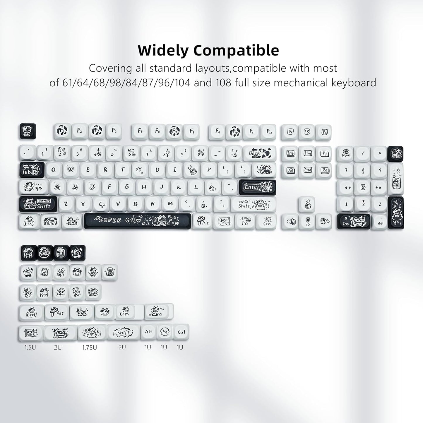 Teclas MOA con sublimación de tinta, PBT 75%, teclado mecánico.