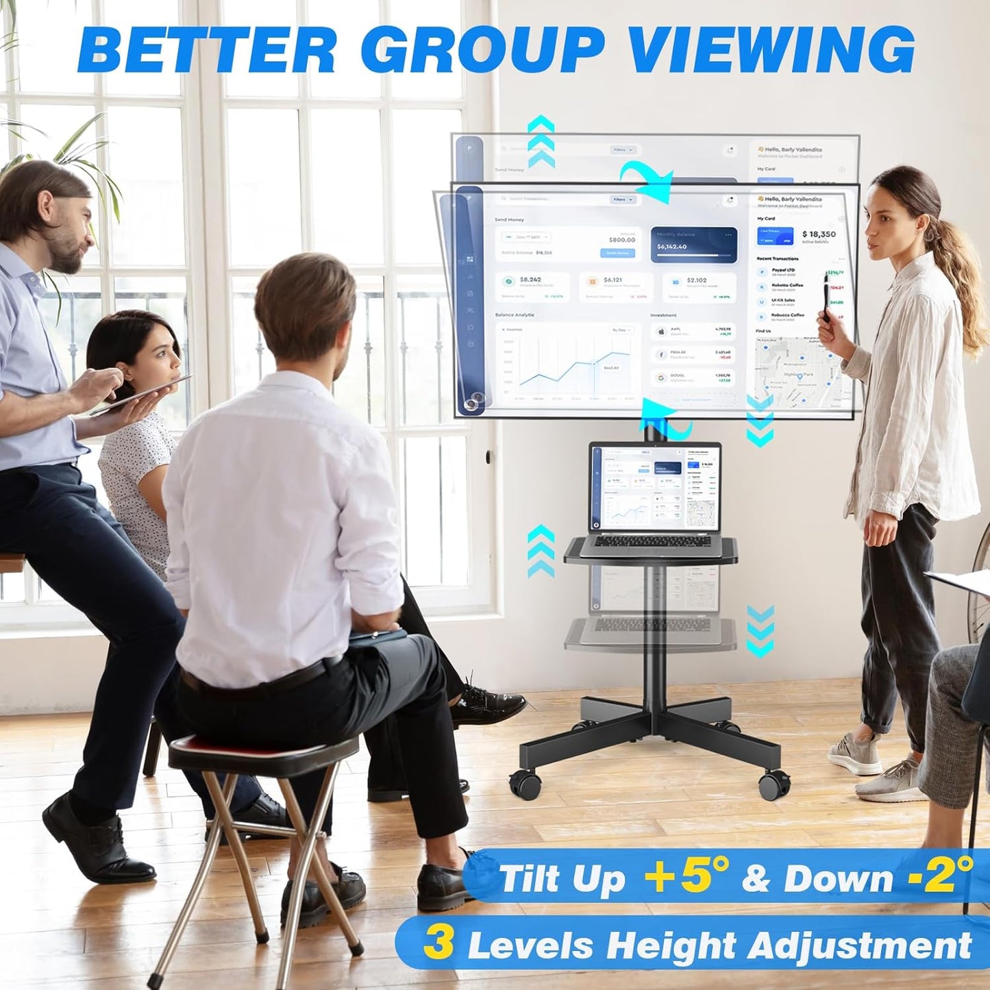 Soporte de TV con ruedas para televisores de pantalla de 23 a 60", MT2004