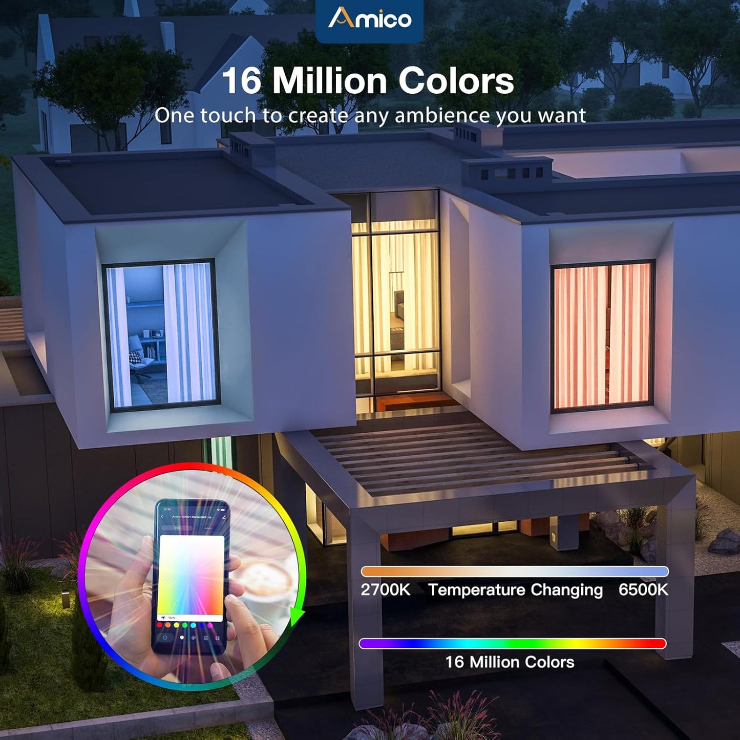 Amico Paquete de 4 luces LED empotrables 4"