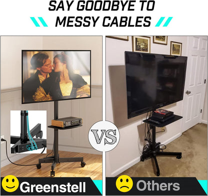 Soporte de TV con Toma de Corriente con Ruedas para televisores GREENSTELL