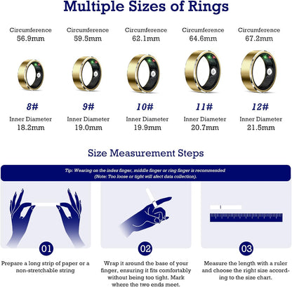 Anillo inteligente rastreador de salud, frecuencia cardíaca. (USADO)