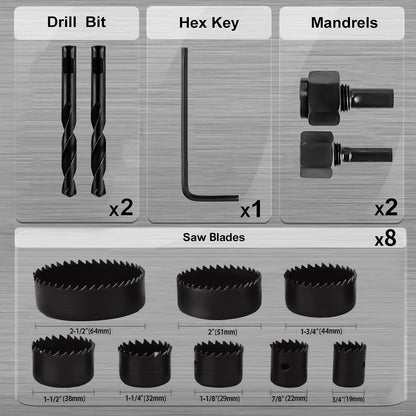Kit de brocas sierra de agujero, KATA, madera-PVC y yeso (DETALLE)
