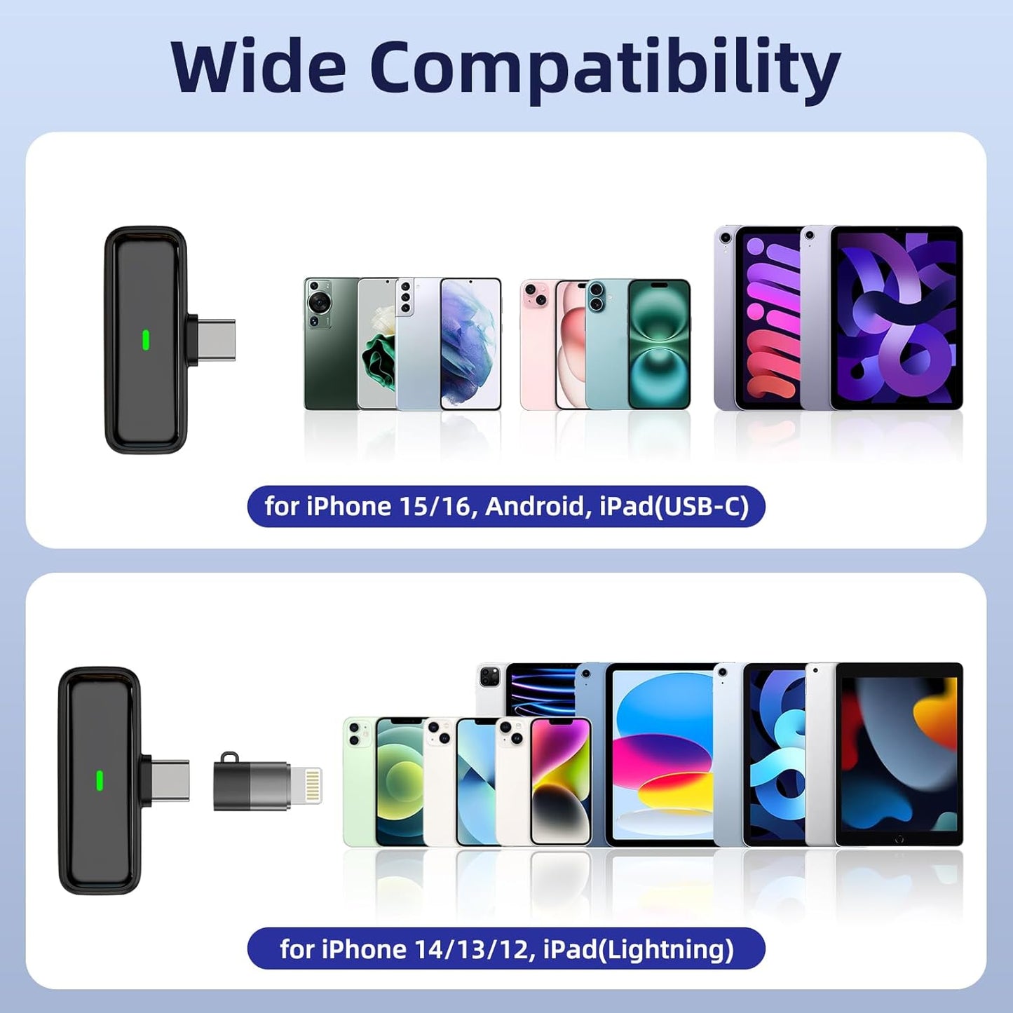 NPTCL - Micrófono inalámbrico para iPhone Android.