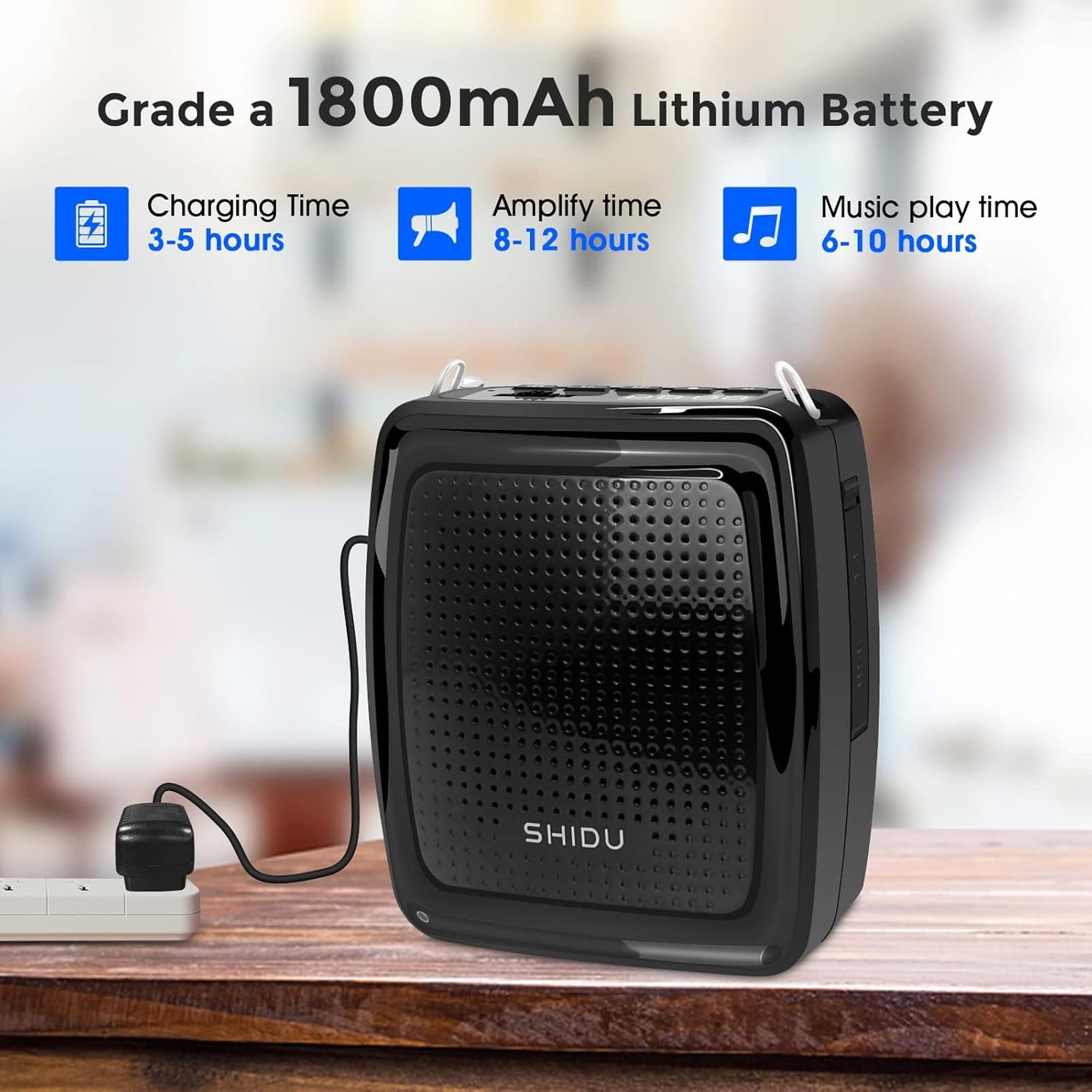 Amplificador de voz para profesores, fácil de transportar y llevar. SHIDU