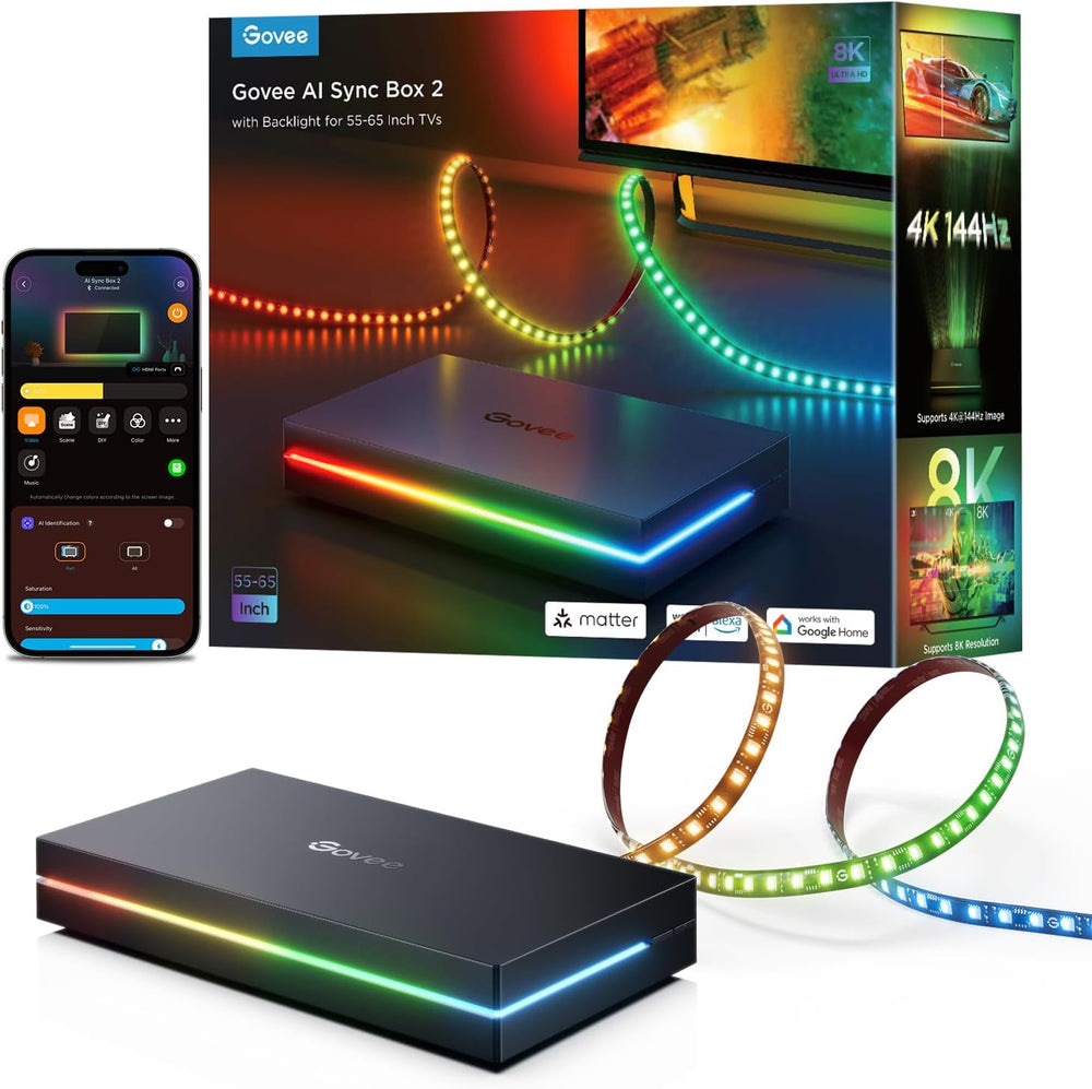 Caja Govee HDMI 2.1 AI Sync Box 2 con Tira RGBIC