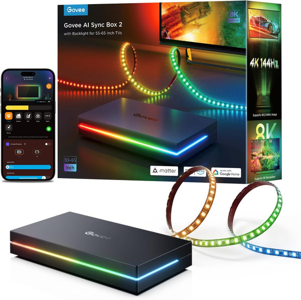 Caja Govee HDMI 2.1 AI Sync Box 2 con Tira RGBIC