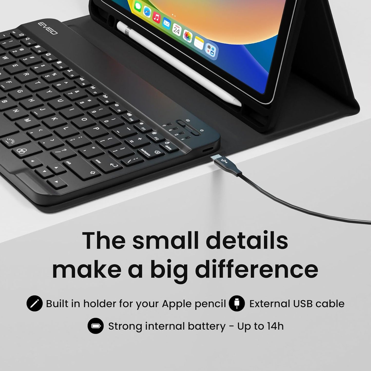 EVEO - Funda para iPad de 10ª generación con teclado.