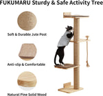 Rascador de pared para gatos FUKUMARU, de yute y madera de caucho.