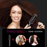 TYMO Cepillo para alisar el pelo, negro mate
