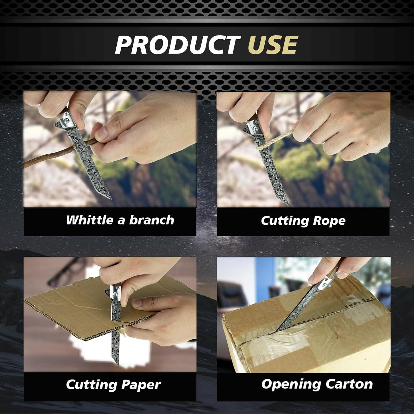 Navaja Tanto con hoja de acero inoxidable, Plegable.