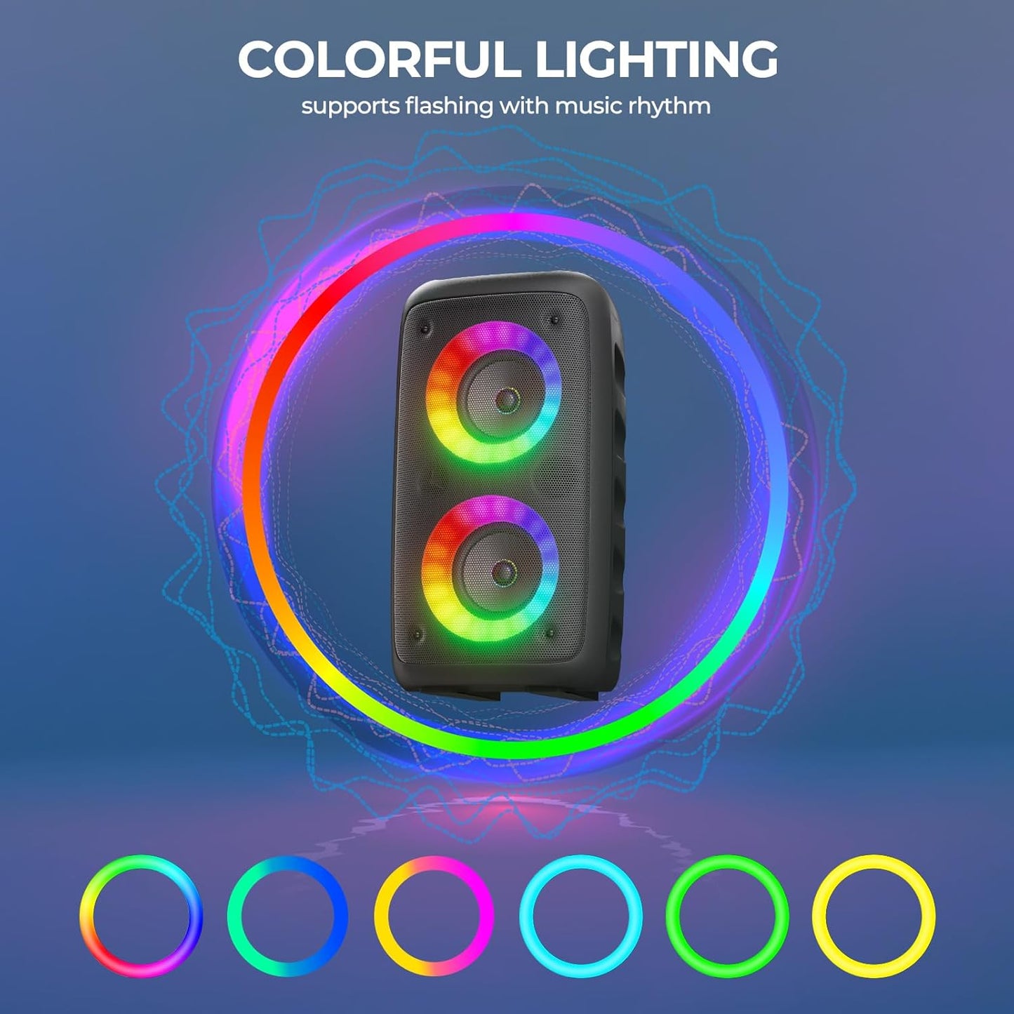 Karaoke - Altavoz Bluetooth con 2 micrófonos para Adultos y niños.