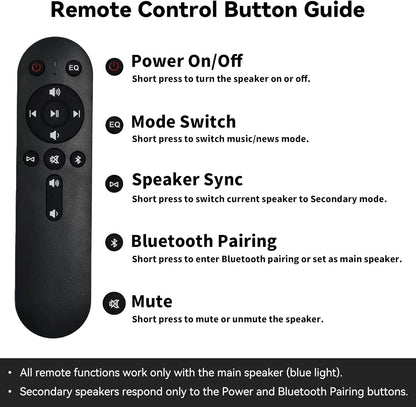 Altavoces Bluetooth para exteriores, sincronización inalámbrica, PYLEE.