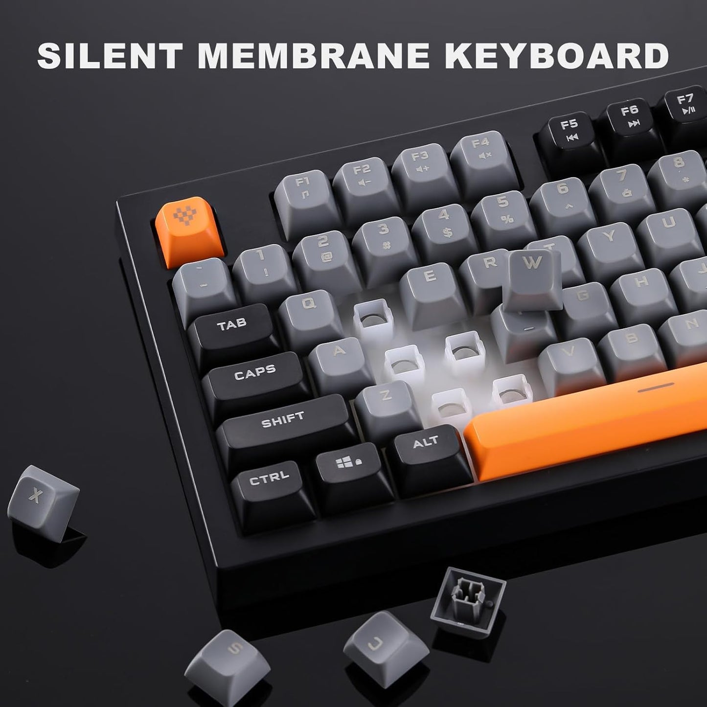 YUNZII D98 - Teclado de membrana para juegos, retroiluminación.
