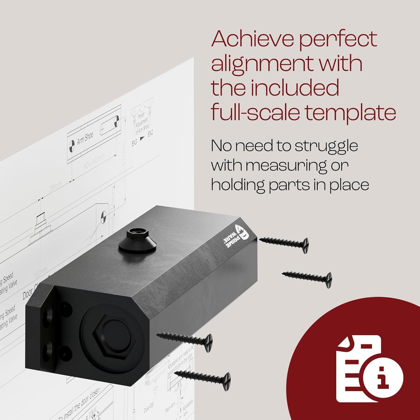 Cierrapuerta ajustable automático, residencial y comercial.