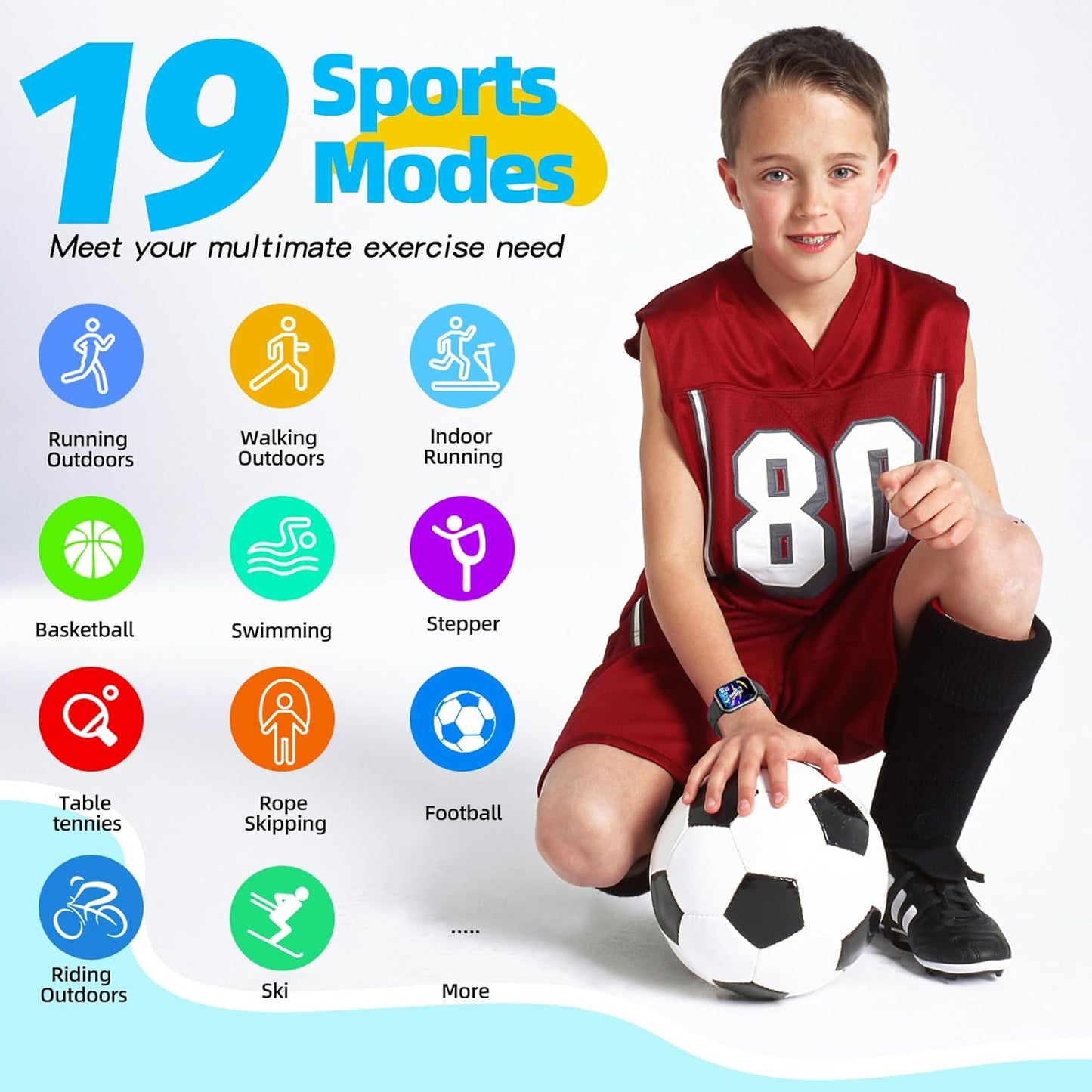 YOUSOKU - Reloj inteligente para niños y niñas, rastreador de fitness.