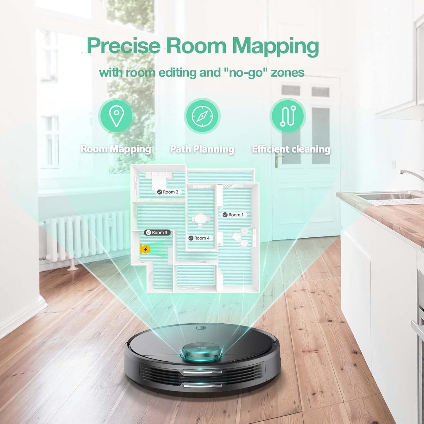 Aspiradora robot Wyze control por Wi-Fi/App/Alexa