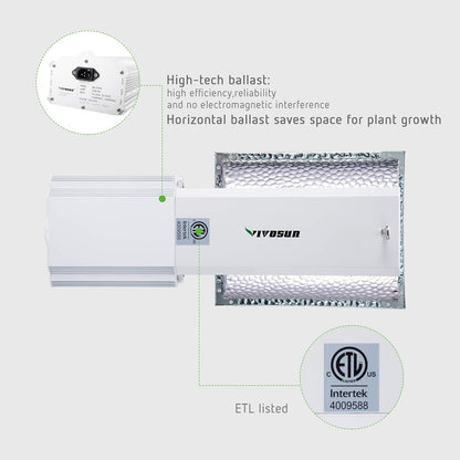 Lámpara Cultivo VIVOSUN CMH 315W Full Spectrum 120/240V Sin Foco