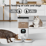 Comedero Automático Voluas Doble 6L Para 2 Gatos Acero Inox