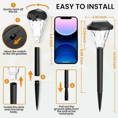 Paquete de 10 luces solares para exteriores, impermeables.