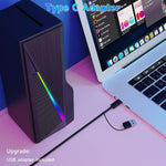 Altavoces de computadora para escritorio, entrada Bluetooth y USB.