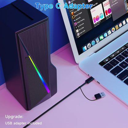 Altavoces de computadora para escritorio, entrada Bluetooth y USB.