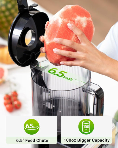 Máquina extractora de jugo Tuumiist TM-780SJ de prensado en frío, 6.5"