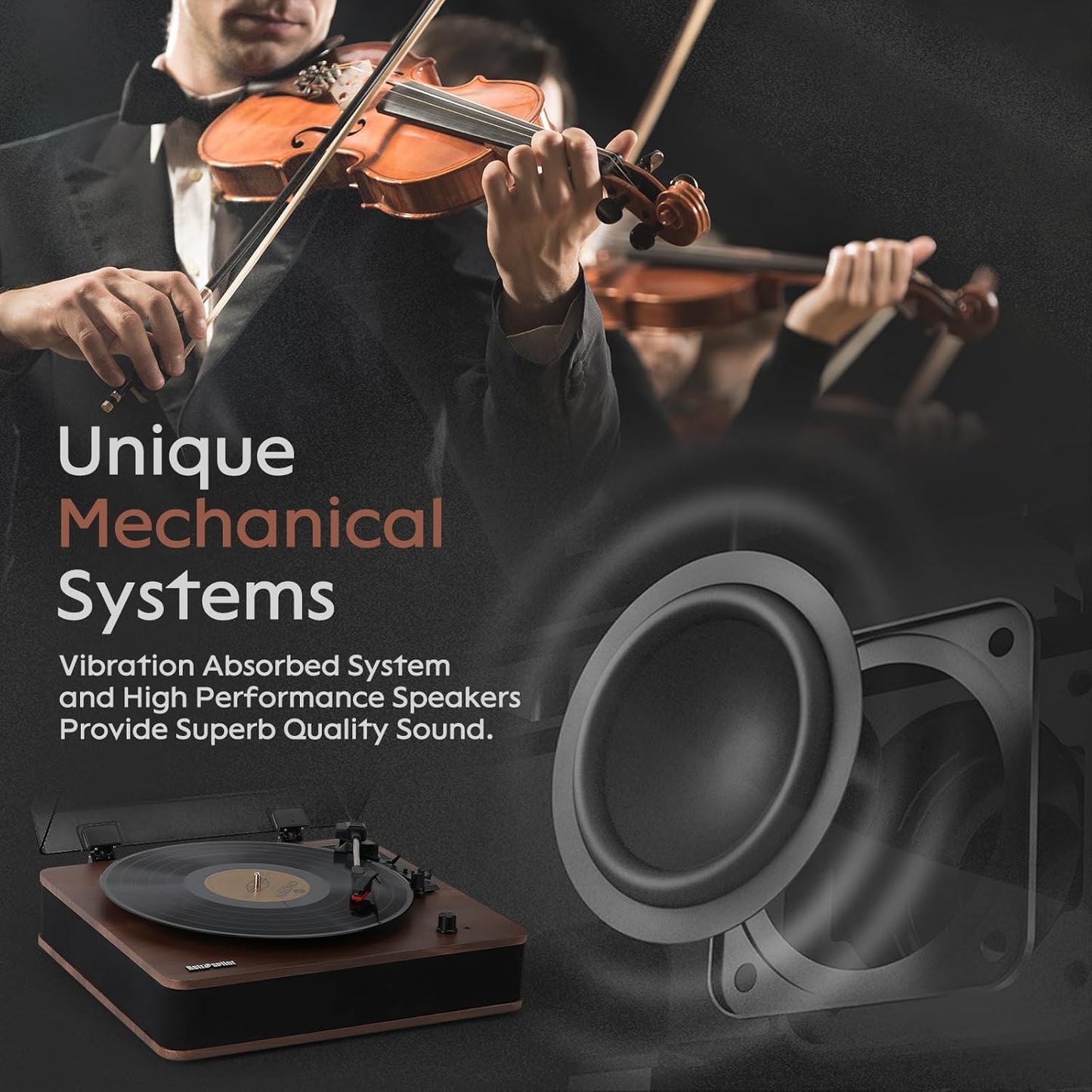 Tocadiscos Retrospiler, con Bluetooth, Radio FM, USB, SD Y MP3.