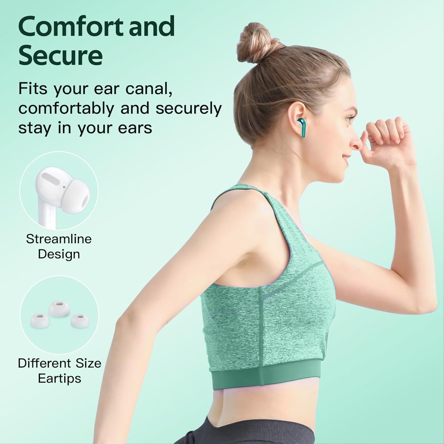 Tagry - Auriculares Inalámbricos Con Bluetooth 60 Horas verde