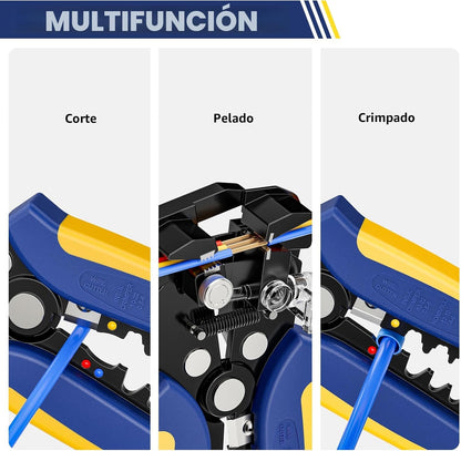 Pelacables Autoajustable 3 En 1 Corte Y Crimpado 10-24AWG