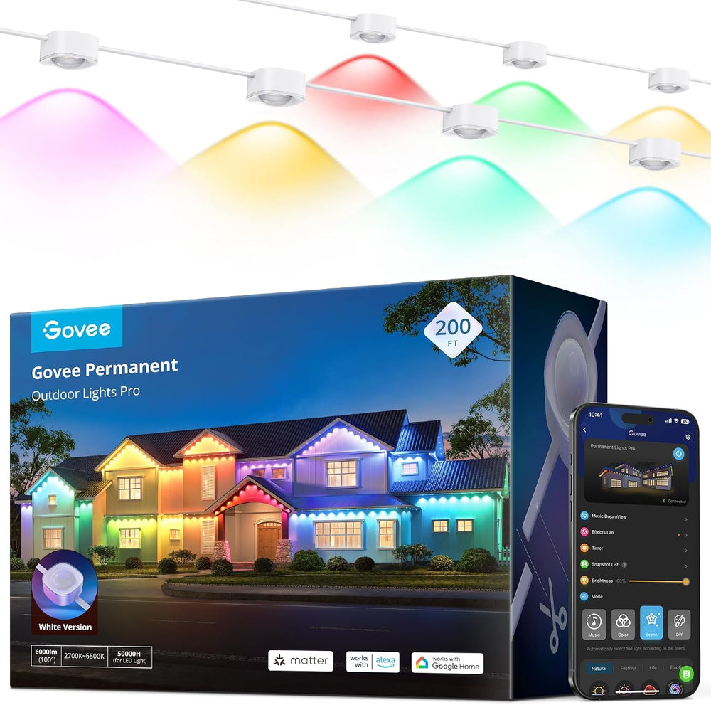 Luces para exterior Govee Pro H706, 200ft, impermeables (USADO)