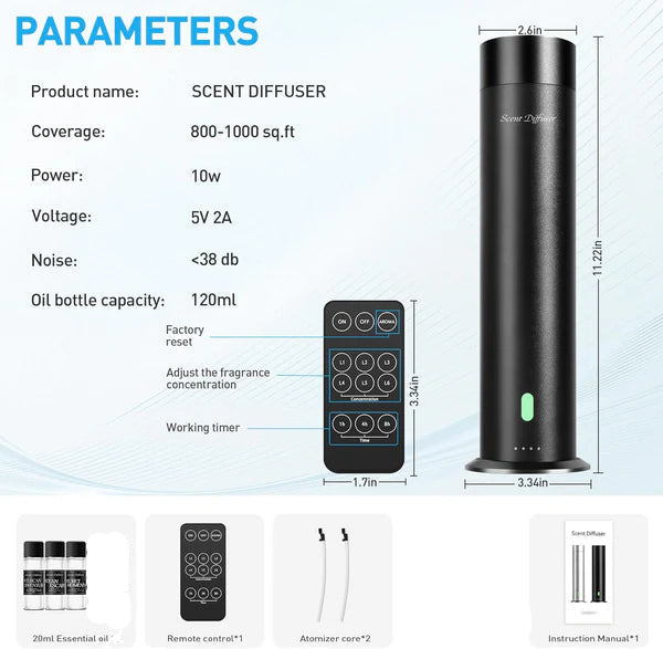 Difusor de aromas, Scentdinbor, con aceites escenciales, (USADO).