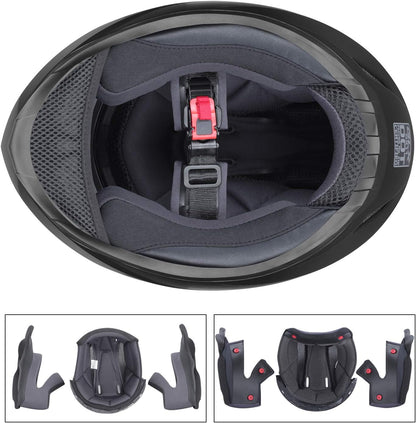 GLX Casco compacto, ligero, cara completa, visera extra tintada. Talla L