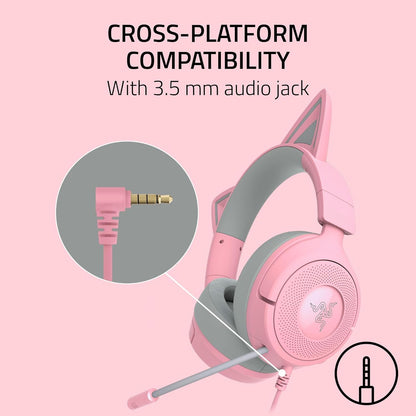 Auriculares para juegos con cable Razer Kraken Kitty V3 X, PS-SWITCH