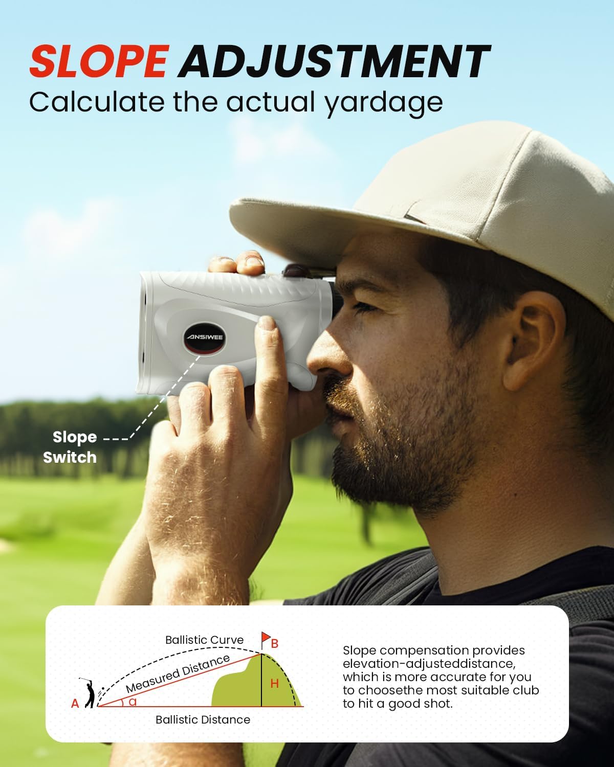 Telémetro láser de precisión con pendiente Ansiwee