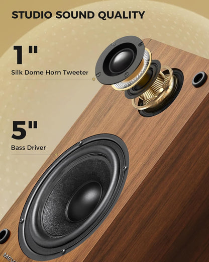 Altavoces de estantería, 36W Bluetooth 5.4, audio digital 5", AUX-RCA.