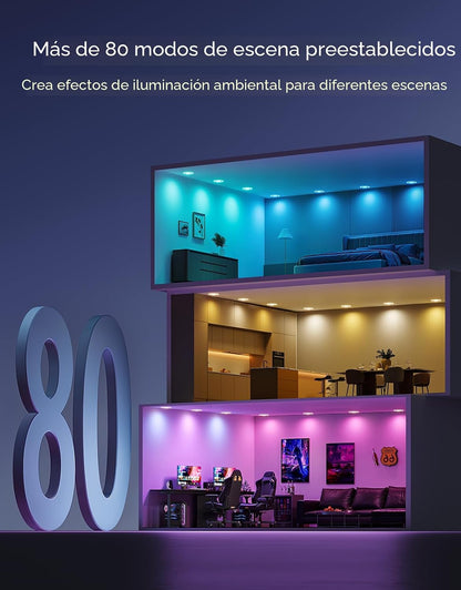 Iluminación empotrada inteligente Govee H601E de 4", Comp. Alexa