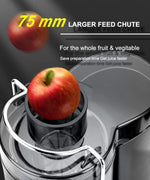Extractor para jugos de 600 W, centrífugo para frutas y verduras.