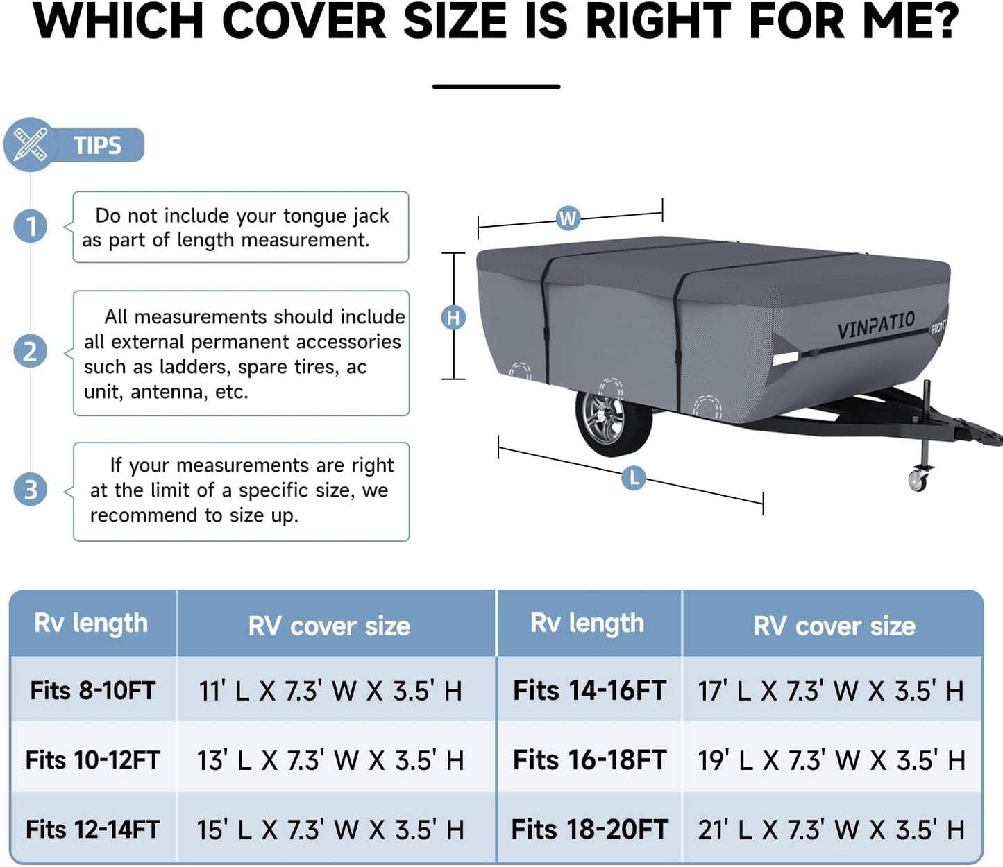 Funda plegable para caravana, impermeable, anti-UV, correas anti-viento.