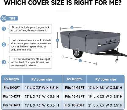 Funda plegable para caravana, impermeable, anti-UV, correas anti-viento.