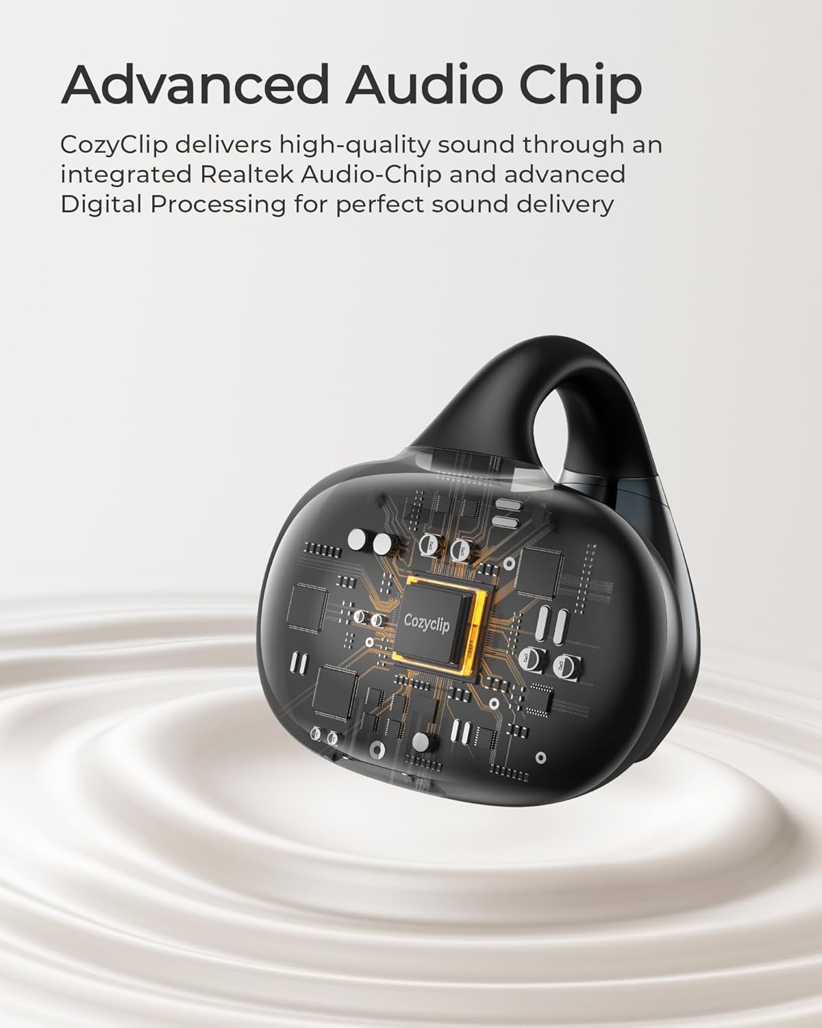 Audífonos abiertos Lytmi CozyClip con clip y Bluetooth 5.4.